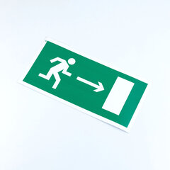 Знак &laquo;Направление к эвакуационному выходу направо&raquo;, КОМПЛЕКТ 3 штук, 150&times;300&times;2 мм, фотолюминесцентный, пластик, E03