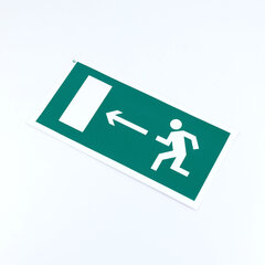 Знак &laquo;Направление к эвакуационному выходу налево&raquo;, КОМПЛЕКТ 3 штук, 150&times;300 мм, фотолюминесцентный, пластик, E04