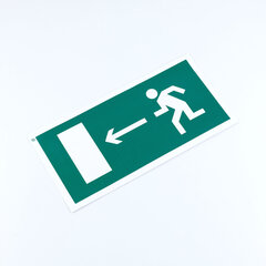 Знак &laquo;Направление к эвакуационному выходу налево&raquo;, КОМПЛЕКТ 3 штук, 150&times;300 мм, фотолюминесцентный, пластик, E04