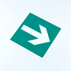 Знак &laquo;Направление эвакуации&raquo;, КОМПЛЕКТ 5 штук, 200&times;200 мм, фотолюминесцентный, пленка, E02-01