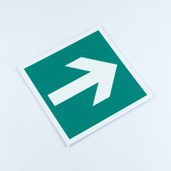 Знак эвакуационный &laquo;Направляющая стрелка&raquo;, КОМПЛЕКТ 3 штук, 200&times;200&times;2 мм, фотолюминесцентный, пластик, E02-01