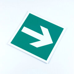 Знак эвакуационный &laquo;Направляющая стрелка&raquo;, КОМПЛЕКТ 3 штук, 200&times;200&times;2 мм, фотолюминесцентный, пластик, E02-01
