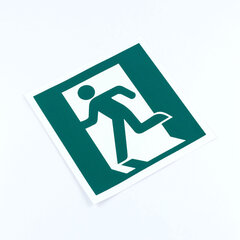 Знак эвакуационный &laquo;Выход здесь (лево)&raquo;, КОМПЛЕКТ 5 штук, 200&times;200 мм, фотолюминесцентный, пленка, Е01-01