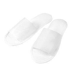 Тапочки одноразовые EVA Classic, открытые, КОМПЛЕКТ 25 пар, спанбонд + ЭВА, размер 37-42, белые, SMZ