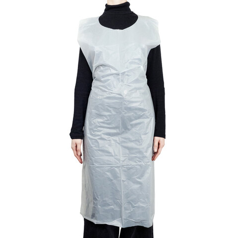 Фартуки полиэтиленовые, КОМПЛЕКТ 100шт, одноразовые, ЭКСТРА, 81х125, 15мкм, ELEGREEN, шк5533