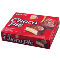 Печенье LOTTE &laquo;Choco Pie&raquo; (&laquo;Чоко Пай&raquo;), прослоенное, глазированное, в картонной упаковке, 336 г (12 штук х 28 г)