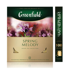 Чай GREENFIELD &laquo;Spring Melody&raquo; черный с чабрецом, мятой, смородиной, 100 пакетиков в конвертах по 1,5 г