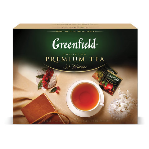 Чай GREENFIELD "Premium tea Collection" ассорти 30 вкусов, НАБОР 120 пакетиков, 1074-08