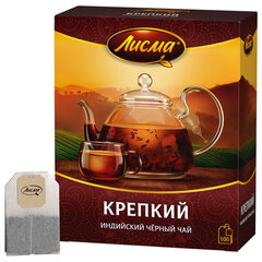 Чай ЛИСМА &laquo;Крепкий&raquo; черный индийский, 100 пакетиков по 2 г