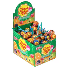 Карамель CHUPA CHUPS (Чупа-Чупс) фруктовая с соком + кола, 12 г