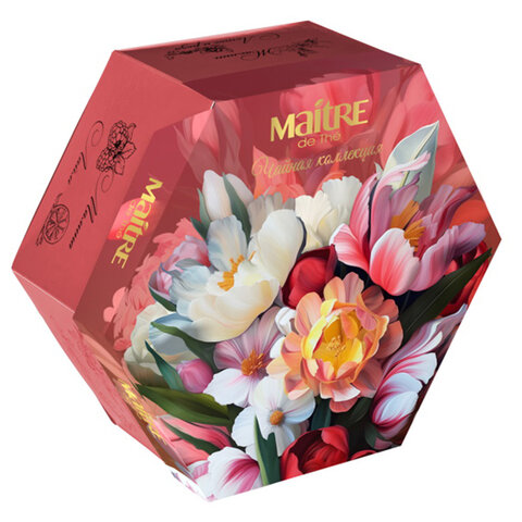 Чай MAITRE "Цветы" ассорти 12 вкусов, НАБОР 60 пакетиков, баж 082 - фото 2