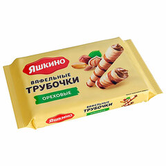 Вафельные трубочки ЯШКИНО &laquo;Ореховые&raquo; с ореховой начинкой, 190 г