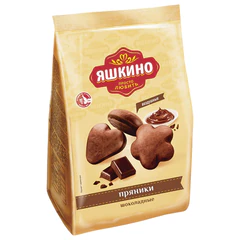 Пряники ЯШКИНО "Шоколадные" мягкие в двойной глазури, 350 г