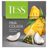 Чай TESS "Pina Colada" зеленый с ароматом тропических фруктов, 20 пирамидок по 1,8 г