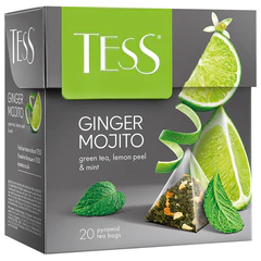 Чай TESS &laquo;Ginger Mojito&raquo; зеленый с ароматом мяты, цедрой лимона, имбирем, 20 пирамидок по 1,8 г