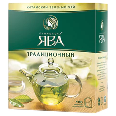 Чай ПРИНЦЕССА ЯВА зеленый, 100 пакетиков по 2 г