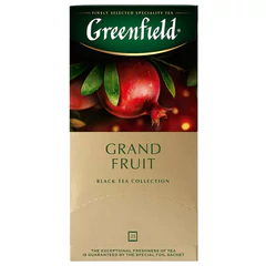 Чай GREENFIELD "Grand Fruit" черный с гранатом, гибискусом, розмарином, 25 пакетиков в конвертах по 1,5 г