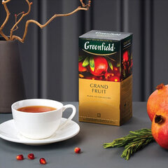 Чай GREENFIELD "Grand Fruit" черный с гранатом, гибискусом, розмарином, 25 пакетиков в конвертах по 1,5 г