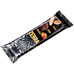 Батончик вафельный глазированный ZEBRA с изюмом и арахисом в мягкой карамели, 40 г, в шоу-боксе