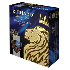 Чай RICHARD "Royal Earl Grey" черный цейлонский с бергамотом, 100 пакетиков по 2 г