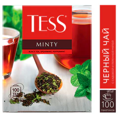 Чай TESS &laquo;Minty&raquo; черный с мятой, 100 пакетиков в конвертах по 1,5 г