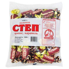 Конфеты шоколадные СЛАВЯНКА &laquo;Золотой Степ&raquo; с мягкой карамелью и арахисом, 1000 г, пакет