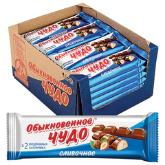 Шоколадный батончик вафельный СЛАВЯНКА "Обыкновенное чудо", сливочный, 55 г, пакет