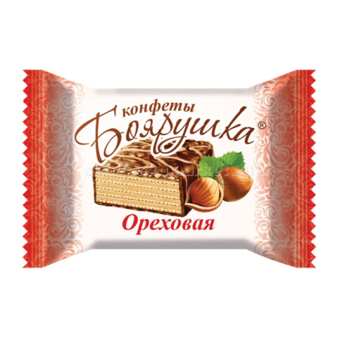 Конфеты шоколадные СЛАВЯНКА "Боярушка", вафельные, с арахисом и пралине, 1000 г, пакет, 70093