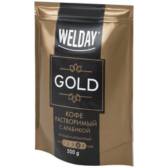 Кофе растворимый WELDAY (ВЭЛДЭЙ) &laquo;GOLD&raquo; 500 г, БРАЗИЛИЯ, арабика, сублимированный, в упаковке Zip-Lock