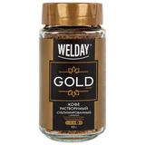 Кофе растворимый WELDAY (ВЭЛДЭЙ) "GOLD" 95 г, стеклянная банка, сублимированный, 622675