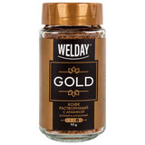 Кофе растворимый WELDAY (ВЭЛДЭЙ) "GOLD" 95 г, стеклянная банка, сублимированный, 622675