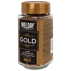 Кофе растворимый WELDAY (ВЭЛДЭЙ) &laquo;GOLD&raquo; 95 г, стеклянная банка, сублимированный, 622675