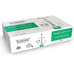 Чай TEATONE "Jasmine green tea" зеленый с ароматом жасмина, 100 стиков по 1,8 г