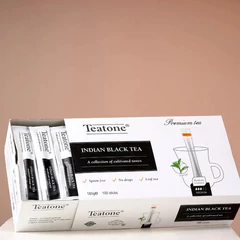 Чай TEATONE "Indian black tea" черный индийский, 100 стиков по 1,8 г
