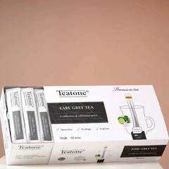 Чай TEATONE "Earl grey tea" черный с ароматом бергамота, 100 стиков по 1,8 г