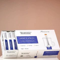 Чай TEATONE "Thyme black tea" черный с чабрецом, 100 стиков по 1,8 г