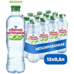Вода негазированная питьевая СВЯТОЙ ИСТОЧНИК со вкусом яблока 0,5 л