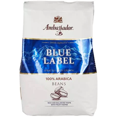 Кофе в зернах AMBASSADOR "Blue Label" 1 кг, арабика 100%