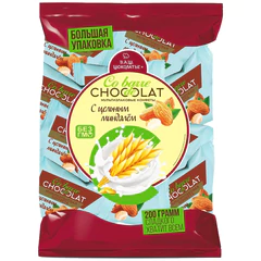 Конфеты мультизлаковые CO BARRE DE CHOCOLAT с цельным миндалем, 200 г, пакет