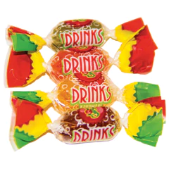 Карамель леденцовая ассорти МИНИ "Drinks", 4 вкуса, 1 кг, BAYAN SULU