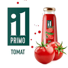 Сок Томатный IL PRIMO с солью, восстановленный, с мякотью в стеклянной бутылке 0,2л