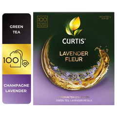 Чай CURTIS "Lavender Fleur" зеленый c лавандой, лепестками роз, 100 пакетиков в конвертах по 1,7 г