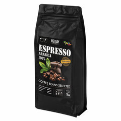 Кофе в зернах WELDAY (ВЭЛДЭЙ) &laquo;ESPRESSO Arabica&raquo; 1 кг, арабика 100%, 623437