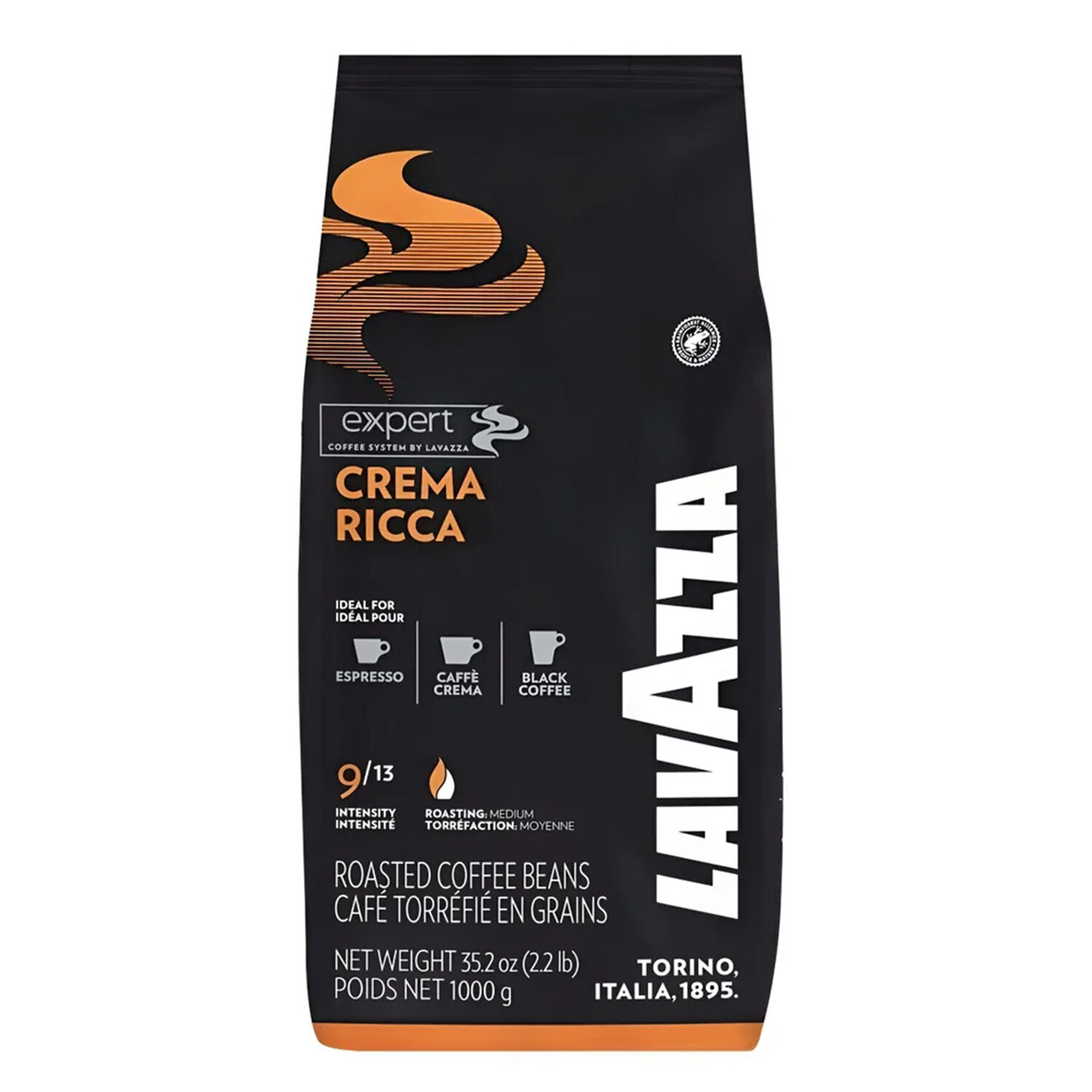 Кофе в зернах LAVAZZA "Crema Ricca Expert" 1 кг, ИТАЛИЯ