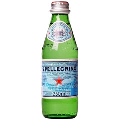 Вода ГАЗИРОВАННАЯ минеральная SAN PELLEGRINO, 0,25 л, ИТАЛИЯ, стеклянная бутылка