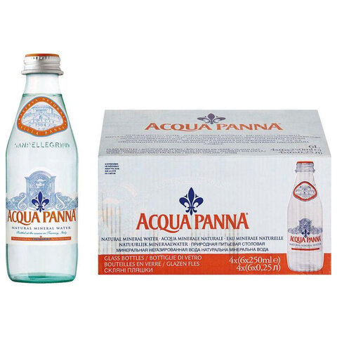 Вода негазированная минеральная ACQUA PANNA, 0,25 л, ИТАЛИЯ, стеклянная бутылка, УТ-00004086 - фото 3