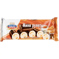 Мини-рулеты МАСТЕР ДЕСЕРТА глазированные с вареной сгущенкой, 175 г