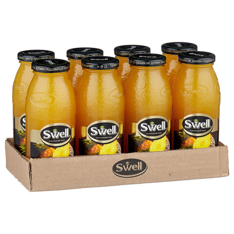 Сок ананасовый SWELL с мякотью в стеклянной бутылке 0,25 л, для детского питания, 4040207350 - фото 2