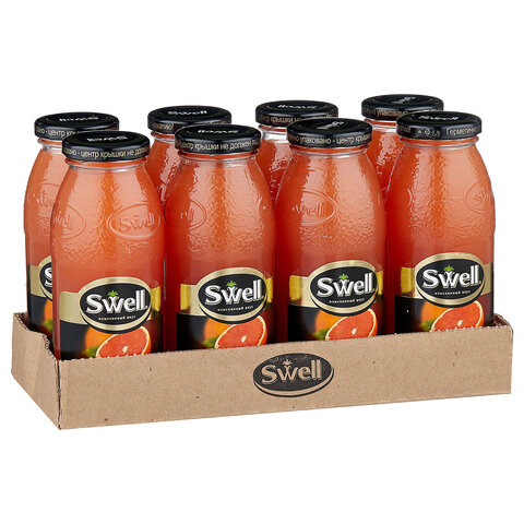 Сок грейпфрутовый SWELL с мякотью в стеклянной бутылке 0,25 л, 4040207370 - фото 2