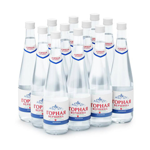 Вода негазированная минеральная ГОРНАЯ ВЕРШИНА, 0,5 л, стеклянная бутылка, 1112 - фото 3